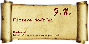 Ficzere Noémi névjegykártya