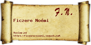 Ficzere Noémi névjegykártya